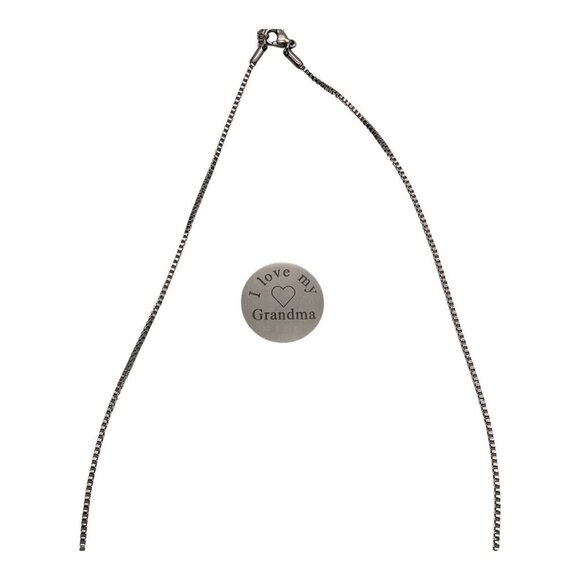 I Love My Grandma Locket Necklace‎ Chain With Charms Set 21in Sliver Tone 30mm - Picture 5 of 7